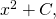 Rendered by QuickLaTeX.com {x}^{2}+C,