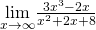 \underset{x\to \text{−}\infty }{\text{lim}}\frac{3{x}^{3}-2x}{{x}^{2}+2x+8}