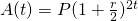 A(t)=P(1+\frac{r}{2})^{2t}