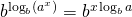 b^{\log_b(a^x)}=b^{x \log_b a}