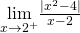 \underset{x\to 2^+}{\lim}\frac{|x^2-4|}{x-2}