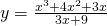 y=\frac{{x}^{3}+4{x}^{2}+3x}{3x+9}