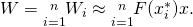 Rendered by QuickLaTeX.com W=\underset{i=1}{\overset{n}{\text{∑}}}{W}_{i}\approx \underset{i=1}{\overset{n}{\text{∑}}}F({x}_{i}^{*})\text{Δ}x.