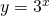 y=3^x