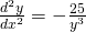 \frac{d^2 y}{dx^2}=-\frac{25}{y^3}