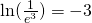 \ln(\frac{1}{e^3})=-3