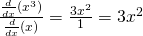 Rendered by QuickLaTeX.com \large \frac{\frac{d}{dx}(x^3)}{\frac{d}{dx}(x)} \normalsize =\frac{3x^2}{1}=3x^2