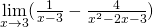 \underset{x\to 3}{\lim}(\frac{1}{x-3}-\frac{4}{x^2-2x-3})