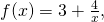 f(x)=3+\frac{4}{x},