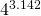 4^{3.142}