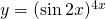 y=(\sin 2x)^{4x}