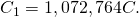 {C}_{1}=1,072,764C.