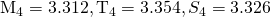 {\text{M}}_{4}=3.312,{\text{T}}_{4}=3.354,{S}_{4}=3.326