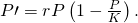 P\prime =rP\left(1-\frac{P}{K}\right).