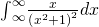 {\int }_{\text{−}\infty }^{\infty }\frac{x}{{\left({x}^{2}+1\right)}^{2}}dx