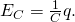 Rendered by QuickLaTeX.com {E}_{C}=\frac{1}{C}q\text{.}