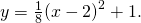 Rendered by QuickLaTeX.com y=\frac{1}{8}{\left(x-2\right)}^{2}+1.