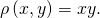 Rendered by QuickLaTeX.com \rho \left(x,y\right)=xy.
