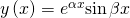 Rendered by QuickLaTeX.com y\left(x\right)={e}^{\alpha x}\text{sin}\phantom{\rule{0.1em}{0ex}}\beta x