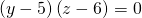 \left(y-5\right)\left(z-6\right)=0