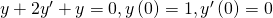 Rendered by QuickLaTeX.com y\text{″}+2{y}^{\prime }+y=0,y\left(0\right)=1,{y}^{\prime }\left(0\right)=0