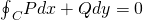 Rendered by QuickLaTeX.com {\oint }_{C}Pdx+Qdy=0