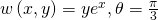 w\left(x,y\right)=y{e}^{x},\theta =\frac{\pi }{3}