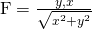 \text{F}=\frac{〈y,x〉}{\sqrt{{x}^{2}+{y}^{2}}}