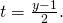 Rendered by QuickLaTeX.com t=\frac{y-1}{2}.