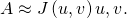 Rendered by QuickLaTeX.com \text{Δ}A\approx J\left(u,v\right)\text{Δ}u,\text{Δ}v.