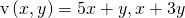 \text{v}\left(x,y\right)=〈5x+y,x+3y〉