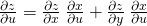 Rendered by QuickLaTeX.com \frac{\partial z}{\partial u}=\frac{\partial z}{\partial x}\phantom{\rule{0.2em}{0ex}}\frac{\partial x}{\partial u}+\frac{\partial z}{\partial y}\phantom{\rule{0.2em}{0ex}}\frac{\partial x}{\partial u}