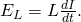 Rendered by QuickLaTeX.com {E}_{L}=L\frac{dI}{dt}.