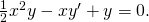 Rendered by QuickLaTeX.com \frac{1}{2}{x}^{2}y\text{″}-x{y}^{\prime }+y=0.