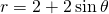 Rendered by QuickLaTeX.com r=2+2\phantom{\rule{0.2em}{0ex}}\text{sin}\phantom{\rule{0.2em}{0ex}}\theta