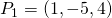 {P}_{1}=\left(1,-5,4\right)