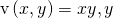 Rendered by QuickLaTeX.com \text{v}\left(x,y\right)=〈\text{−}xy,y〉