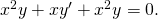 Rendered by QuickLaTeX.com {x}^{2}y\text{″}+x{y}^{\prime }+{x}^{2}y=0.