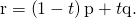 Rendered by QuickLaTeX.com \text{r}=\left(1-t\right)\text{p}+t\text{q}.