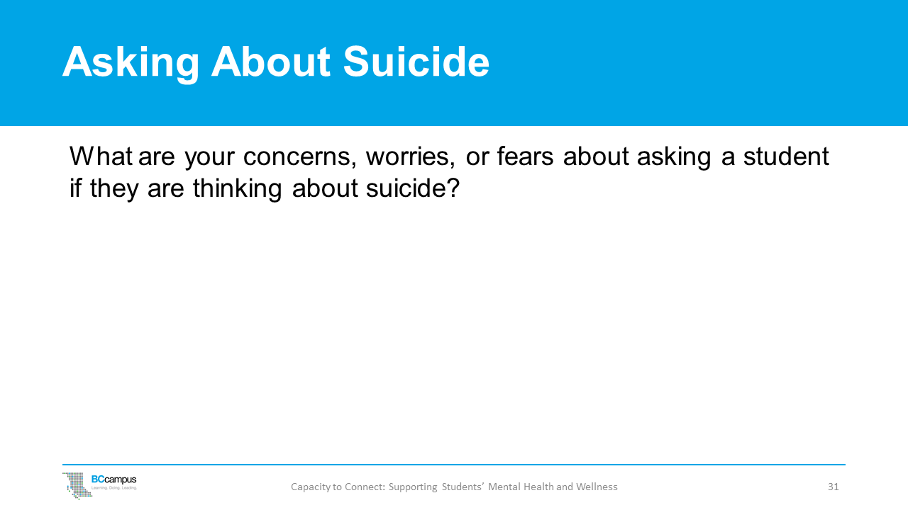 slide 31: asking about suicide