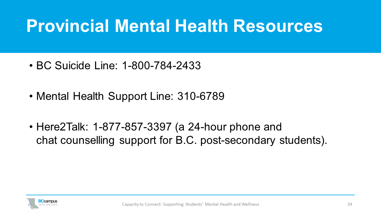 slide 34: provincial mental health resources