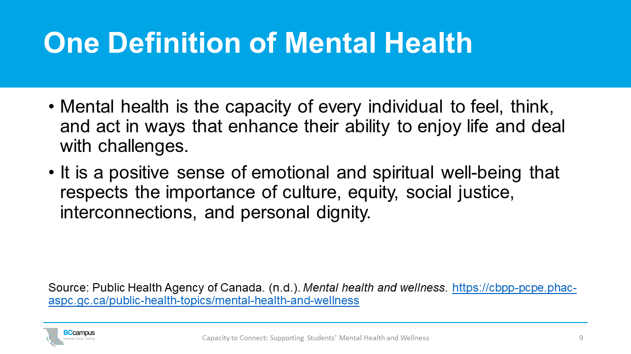 slide 9: one definition of mental health