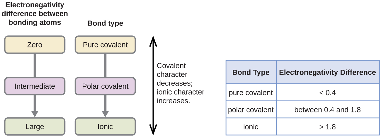 Two flow charts and table are shown. The first flow chart is labeled, 