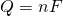 Rendered by QuickLaTeX.com Q=nF