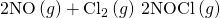 Rendered by QuickLaTeX.com \text{2NO}\left(g\right)+{\text{Cl}}_{2}\left(g\right)\phantom{\rule{0.2em}{0ex}}\text{2NOCl}\left(g\right)