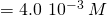 Rendered by QuickLaTeX.com =4.0\phantom{\rule{0.2em}{0ex}}×\phantom{\rule{0.2em}{0ex}}{10}^{-3}\phantom{\rule{0.2em}{0ex}}M