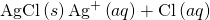 Rendered by QuickLaTeX.com \text{AgCl}\left(s\right)⇌{\text{Ag}}^{\text{+}}\left(aq\right)+{\text{Cl}}^{\text{−}}\left(aq\right)