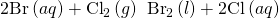 Rendered by QuickLaTeX.com 2{\text{Br}}^{\text{−}}\left(aq\right)+{\text{Cl}}_{2}\left(g\right)\phantom{\rule{0.2em}{0ex}}⟶\phantom{\rule{0.2em}{0ex}}{\text{Br}}_{2}\left(l\right)+2{\text{Cl}}^{\text{−}}\left(aq\right)