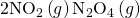 Rendered by QuickLaTeX.com 2{\text{NO}}_{2}\left(g\right)⇌{\text{N}}_{2}{\text{O}}_{4}\left(g\right)
