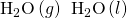 Rendered by QuickLaTeX.com {\text{H}}_{2}\text{O}\left(g\right)\phantom{\rule{0.2em}{0ex}}⟶\phantom{\rule{0.2em}{0ex}}{\text{H}}_{2}\text{O}\left(l\right)